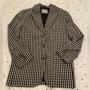 Everlane Black and White Checkered Blazer